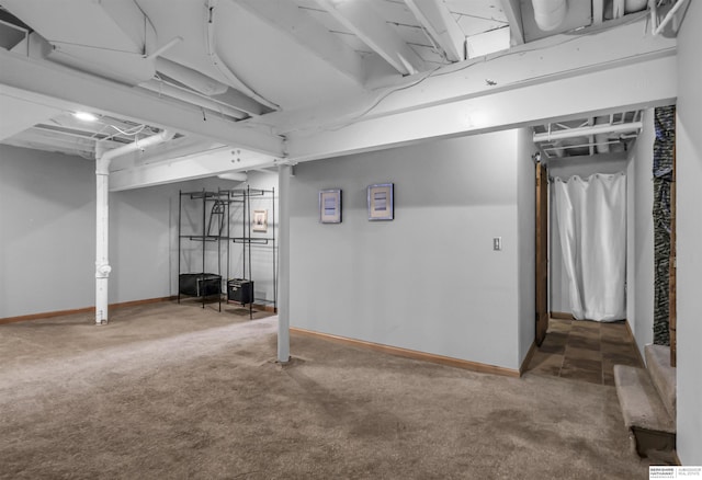 1530 S 52nd St, Omaha, NE 68106 - finished basement with carpet flooring and baseboards