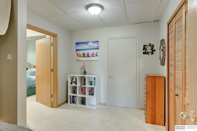 9901 S 176th St, Omaha, NE 68136 - hallway featuring carpet and a paneled ceiling