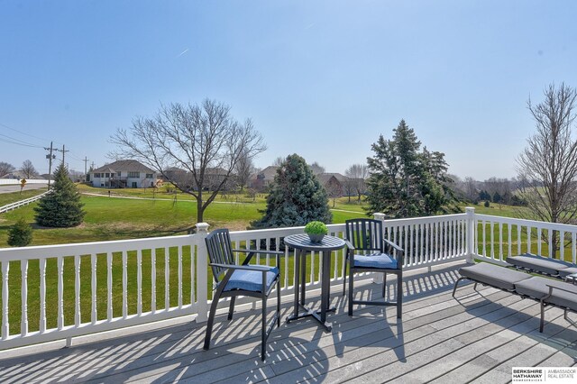9901 S 176th St, Omaha, NE 68136 - wooden terrace featuring a yard