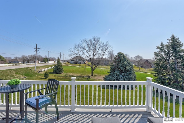 9901 S 176th St, Omaha, NE 68136 - wooden terrace with a lawn