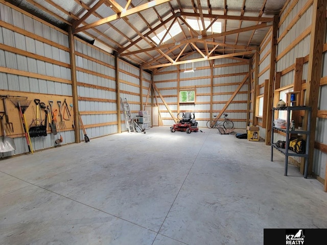 garage featuring metal wall