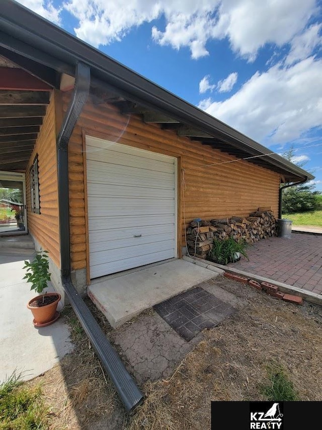 view of garage
