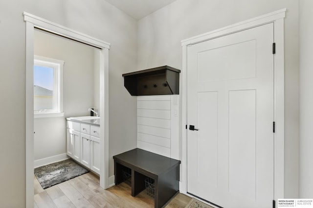 4803 N 192nd Ave, Elkhorn, NE 68022 - mudroom with light wood-style floors and baseboards