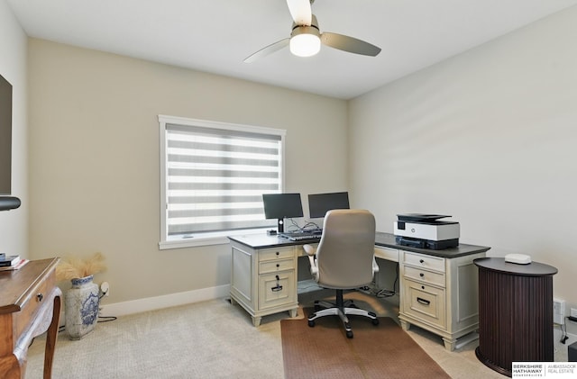 4803 N 192nd Ave, Elkhorn, NE 68022 - office space with ceiling fan, light colored carpet, and baseboards