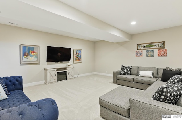 4803 N 192nd Ave, Elkhorn, NE 68022 - living area with carpet floors, baseboards, and recessed lighting