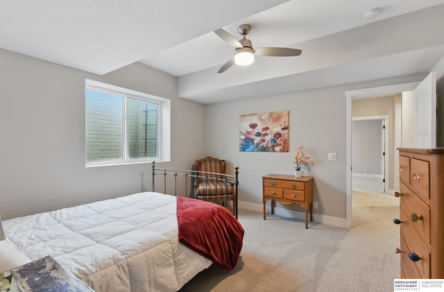 4803 N 192nd Ave, Elkhorn, NE 68022 - bedroom featuring light carpet, baseboards, and a ceiling fan