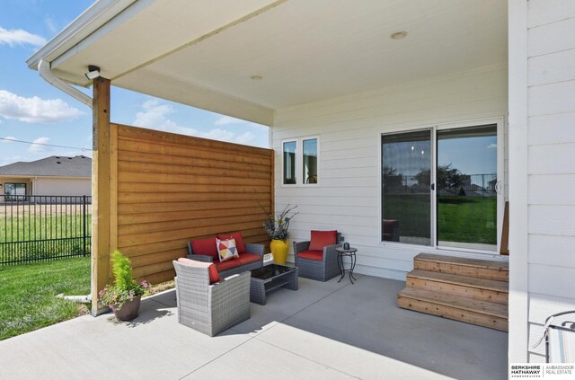 4803 N 192nd Ave, Elkhorn, NE 68022 - view of patio / terrace featuring entry steps and fence