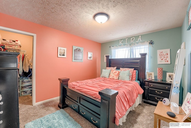 8902 N 161st Ave, Bennington, NE 68007 - bedroom with a spacious closet, a closet, carpet flooring, and a textured ceiling