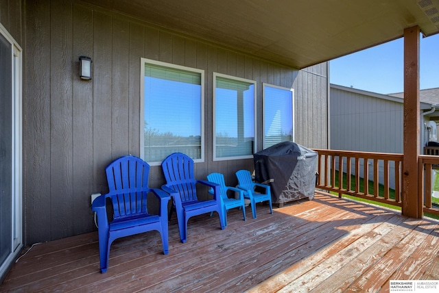 8902 N 161st Ave, Bennington, NE 68007 - wooden terrace featuring a grill