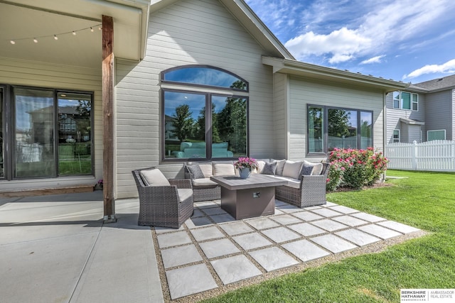 view of patio with an outdoor hangout area