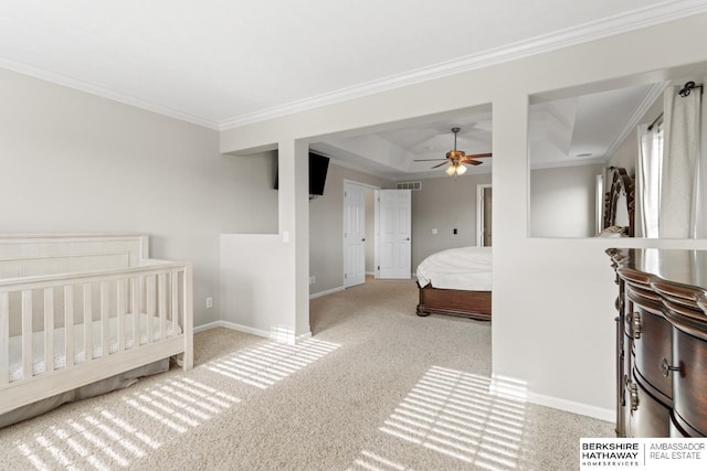 8917 N 157th St, Bennington, NE 68007 - bedroom with baseboards, carpet floors, and crown molding