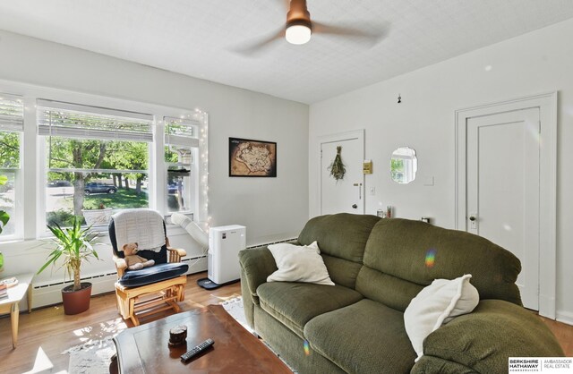 401 S 38th Ave, Omaha, NE 68131 - living area featuring ceiling fan and light wood-type flooring