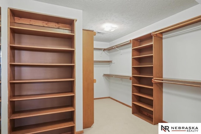 spacious closet featuring carpet