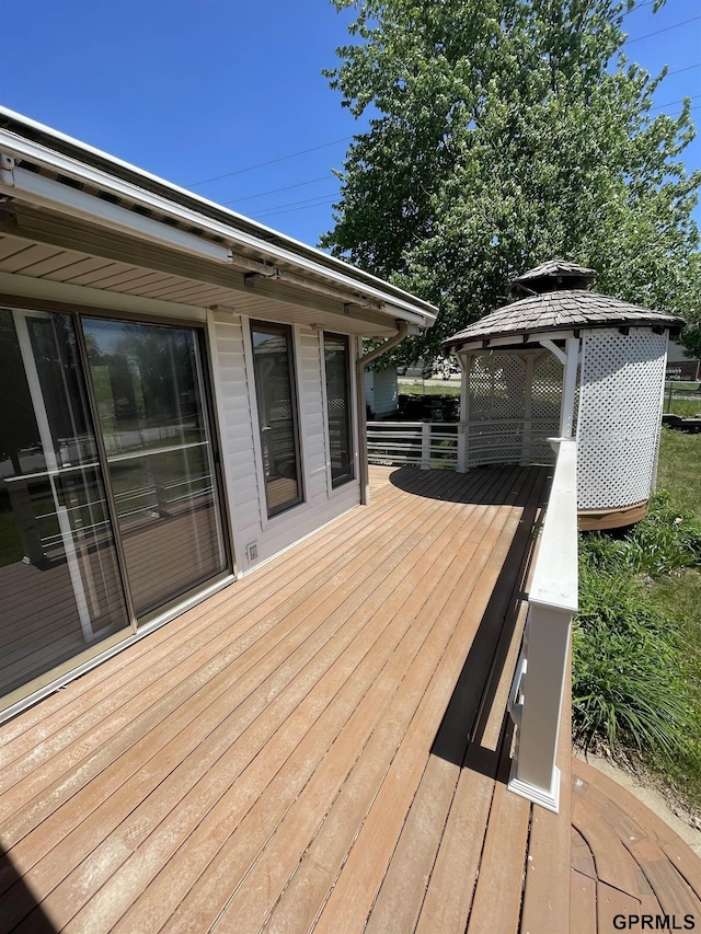 deck with a gazebo