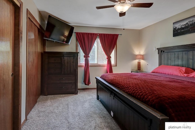 13253 Josephine St, Omaha, NE 68138 - bedroom with light colored carpet and a ceiling fan