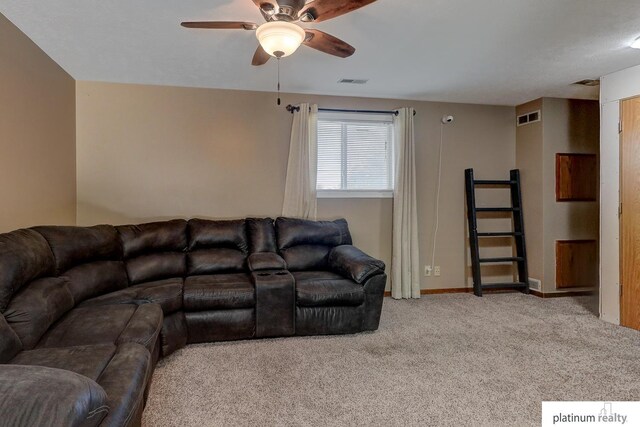 13253 Josephine St, Omaha, NE 68138 - carpeted living room with a ceiling fan and baseboards
