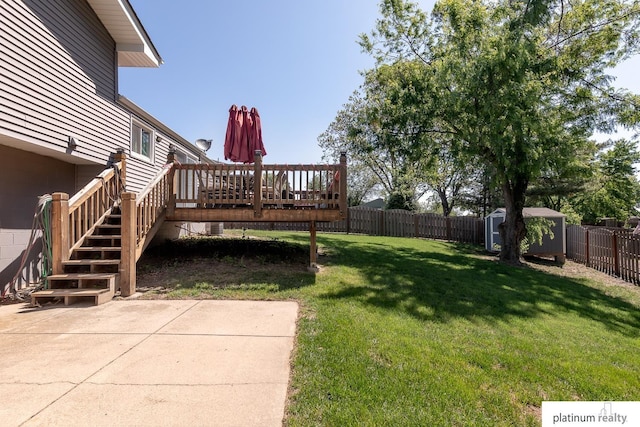 13253 Josephine St, Omaha, NE 68138 - view of yard with stairs, a patio area, and a wooden deck