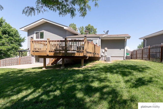 13253 Josephine St, Omaha, NE 68138 - rear view of property featuring a deck and central air condition unit