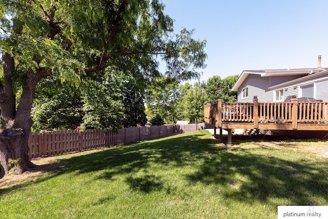 13253 Josephine St, Omaha, NE 68138 - view of yard featuring a wooden deck