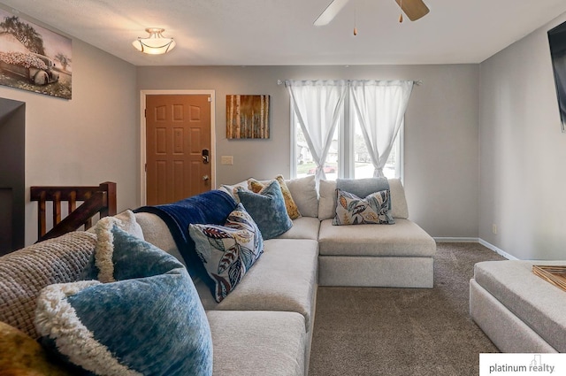 13253 Josephine St, Omaha, NE 68138 - carpeted living room with ceiling fan and baseboards