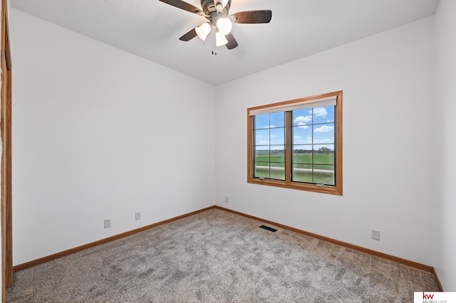 60050 Karns Rd, Pacific Junction, IA 51561 - unfurnished room with carpet floors, baseboards, and a ceiling fan