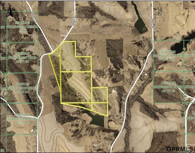 aerial map of property and surrounding area