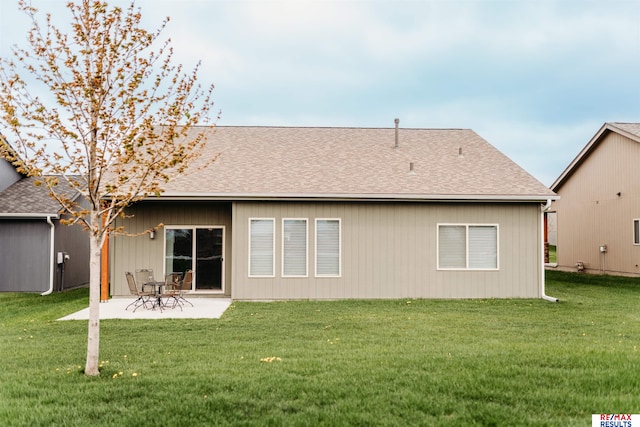 7202 N 167th Ave, Bennington, NE 68007 - back of house with a lawn, a shingled roof, and a patio