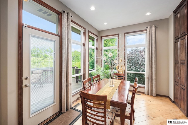 2705 N 189th St, Omaha, NE 68022 - dining area featuring recessed lighting, light wood-style floors, and baseboards