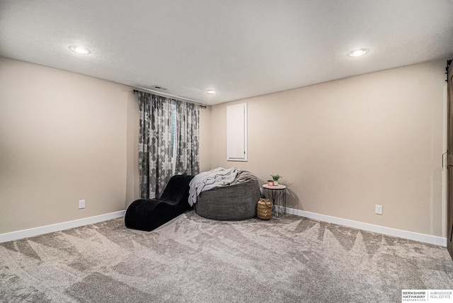 17176 Summit St, Bennington, NE 68007 - living area with carpet floors, baseboards, and recessed lighting
