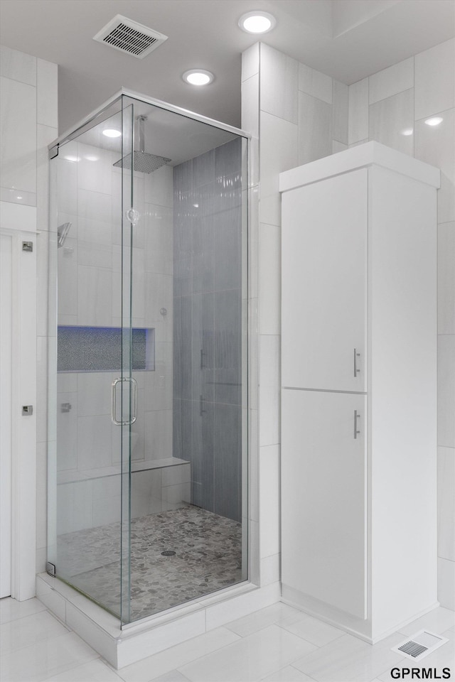12604 N 178th Cir, Bennington, NE 68007 - bathroom with a shower stall, recessed lighting, and tile patterned floors
