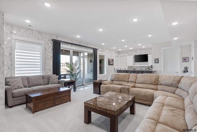 12604 N 178th Cir, Bennington, NE 68007 - living area featuring light carpet and recessed lighting