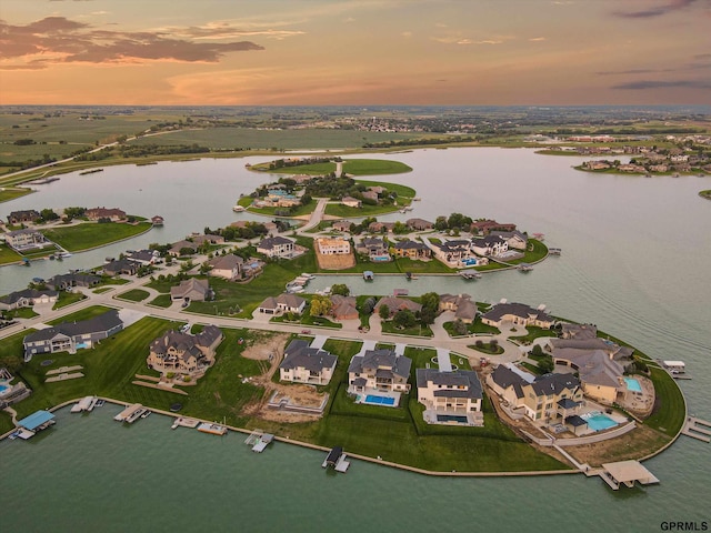 12604 N 178th Cir, Bennington, NE 68007 - aerial view at dusk of a water view and a residential view