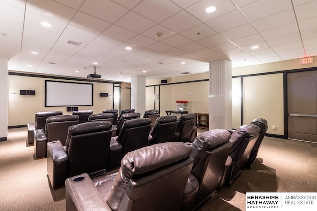 210 S 16th St S Unit 918, Omaha, NE 68102 - carpeted cinema room featuring baseboards and recessed lighting