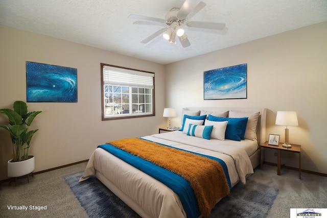 4319 Abbott Rd, Lincoln, NE 68516 - bedroom with carpet floors, baseboards, and a ceiling fan