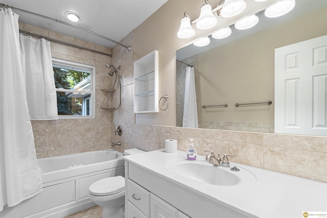 14618 Holmes St, Omaha, NE 68137 - bathroom with toilet, shower / tub combo with curtain, and vanity