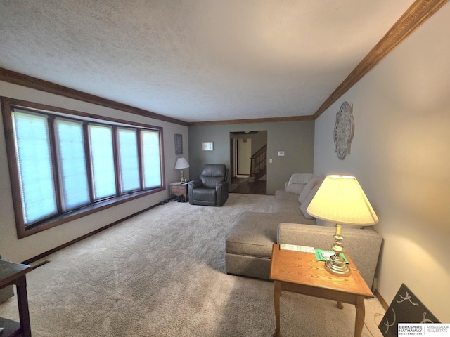 1924 W 8th Ave, Plattsmouth, NE 68048 - carpeted living area with ornamental molding and baseboards