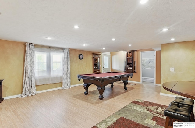 17819 Nicholas Rd, Plattsmouth, NE 68048 - game room with billiards table, wood finished floors, recessed lighting, and baseboards