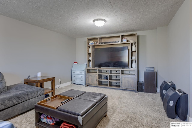 2310 Acorn Dr, Plattsmouth, NE 68048 - carpeted living room featuring a textured ceiling