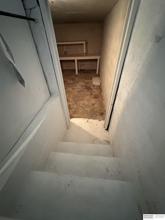2002 Warren St, Bellevue, NE 68005 - stairs with unfinished concrete flooring