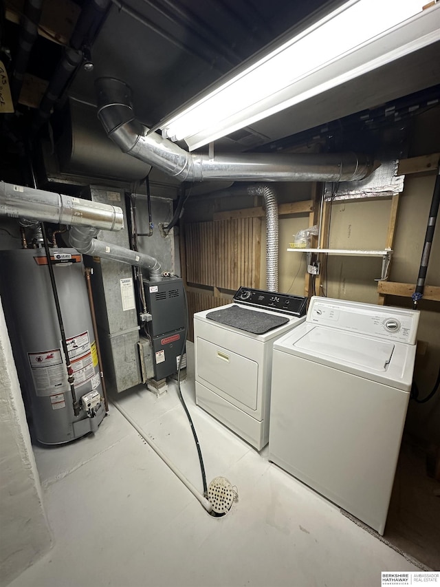 2002 Warren St, Bellevue, NE 68005 - unfinished basement featuring water heater and independent washer and dryer