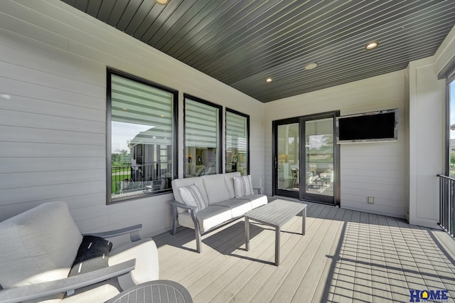 8947 Himark Ln, Lincoln, NE 68526 - deck featuring an outdoor hangout area