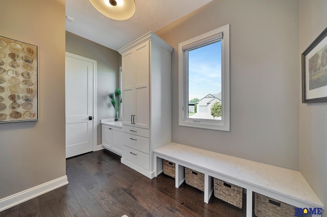 8947 Himark Ln, Lincoln, NE 68526 - mudroom with dark wood-style flooring and baseboards