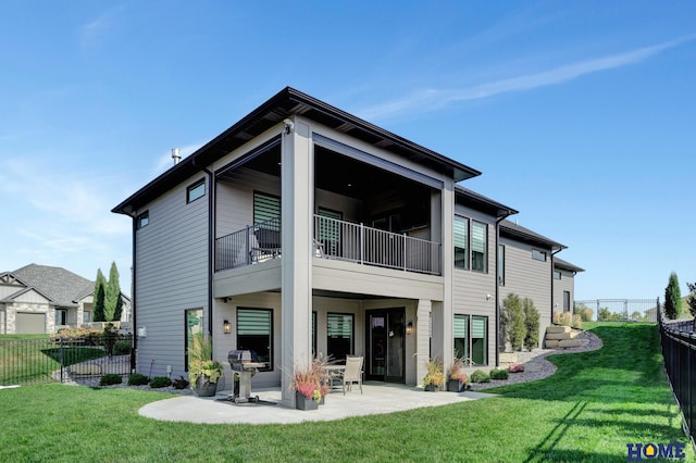 8947 Himark Ln, Lincoln, NE 68526 - rear view of property with a balcony and a patio