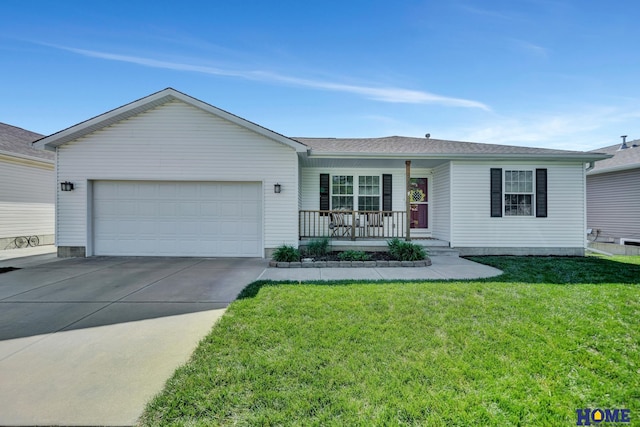 2222 SW Soukup Dr, Lincoln, NE 68522 - single story home with a porch, an attached garage, driveway, and a front yard