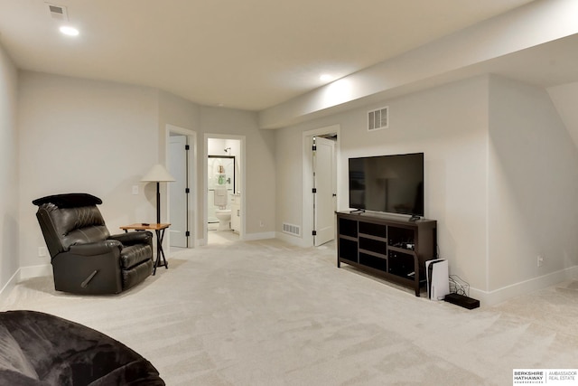 18108 Locust St, Elkhorn, NE 68022 - sitting room with carpet floors, baseboards, and recessed lighting
