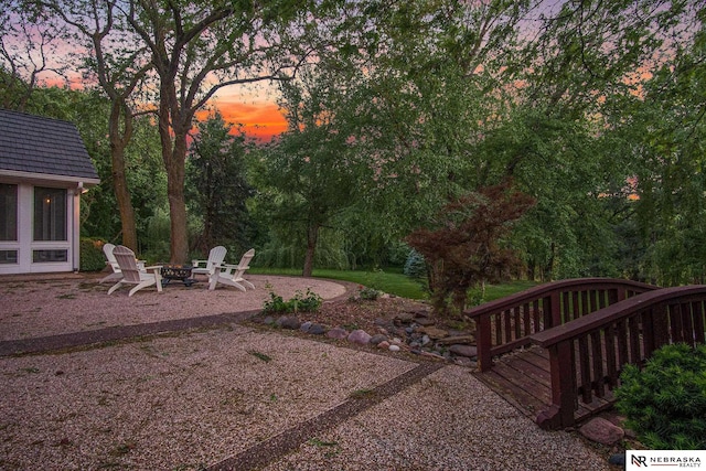 1125 Stone Creek Dr, Blair, NE 68008 - view of yard with an outdoor fire pit and a patio area