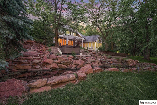 1125 Stone Creek Dr, Blair, NE 68008 - view of yard with a hot tub