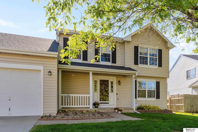 3909 N 147th St, Omaha, NE 68116 - traditional-style house with a porch, a garage, and driveway