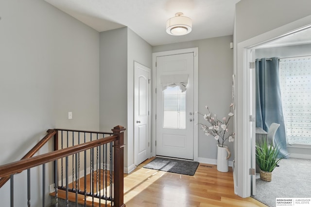 2614 N 191st Ave, Omaha, NE 68022 - foyer entrance with plenty of natural light, light wood-style flooring, and baseboards