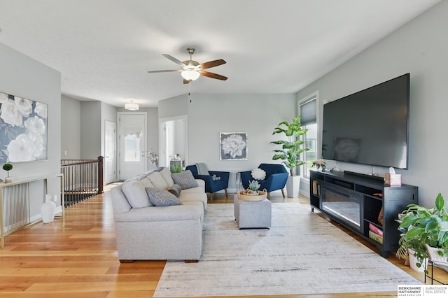 2614 N 191st Ave, Omaha, NE 68022 - living area with light wood-style floors and a ceiling fan